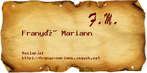 Franyó Mariann névjegykártya